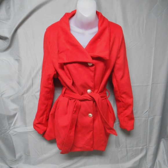 NWT Owind red button coat women’s S/M - Picture 1 of 3